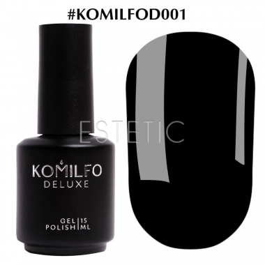 Гель-лак Komilfo Deluxe Series №D001 (чорний, емаль),15 мл