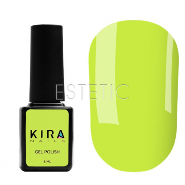 Гель-лак Kira Nails №123 (світло-салатовий, емаль, неоновий), 6 мл