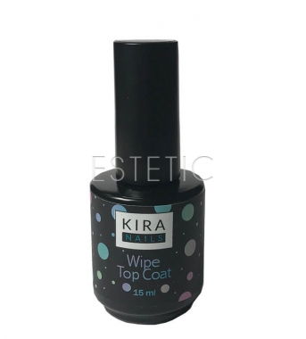 Kira Nails Wipe Top Coat - Закрепитель для гель-лака с липким слоем, 15 мл