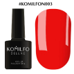 Гель-лак Komilfo DeLuxe Series №N003 (насыщенный, ярко-оранжевый, неоновый), 8 мл