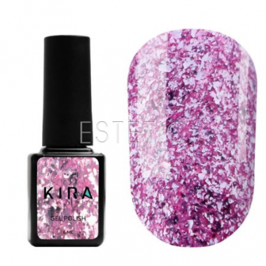Гель-лак Kira Nails Shine Bright №SB008 (розовый с блестками), 6 мл