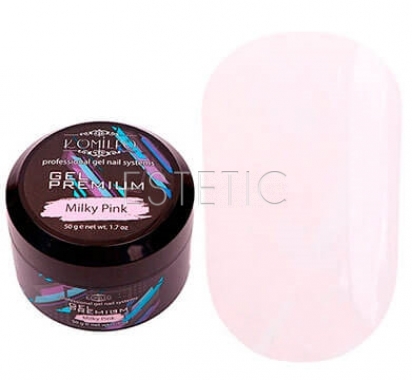 Komilfo Gel Premium Milky Pink - гель-премиум камуфлирующий (молочно-розовый), 50 г 