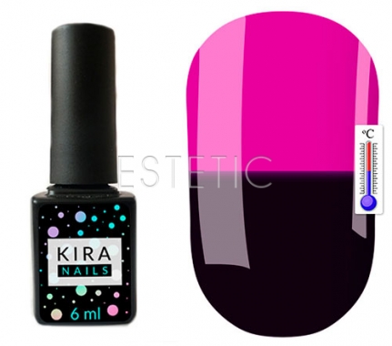 Гель-лак Kira Nails Termo №T01 (темно-баклажановый, при нагревании темная фуксия), 6 мл 