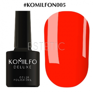 Гель-лак Komilfo DeLuxe Series №N005 (насыщенный красный, неоновый), 8 мл