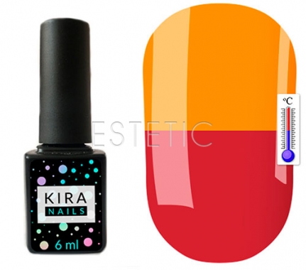 Гель-лак Kira Nails Termo №T06 (приглушенно-малиновый, при нагревании насыщенный оранжевый), 6 мл