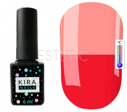 Гель-лак Kira Nails Termo №T09 (малиновый, при нагревании бледно-розовый), 6 мл