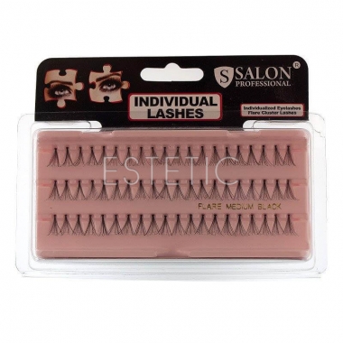 Salon Professional Ресницы пучковые MEDIUM (средние), черные