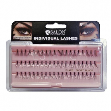 Salon Professional Ресницы пучковые SHORT (короткие), черные