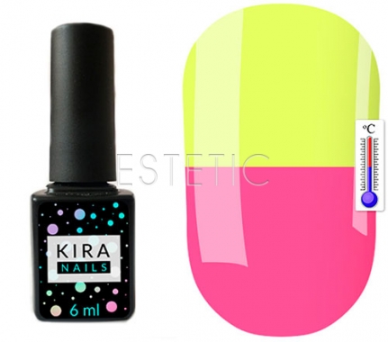 Гель-лак Kira Nails Termo №T12 (чайна троянда, при нагріванні жовтий), 6 мл