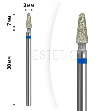 mART Насадка алмазная М-002 Конус тупой Blue 3*7 мм (средняя)
