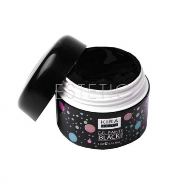 Kira Nails Gel Paint No Wipe Black - Гель-фарба без липкого шару (чорний), 5 мл