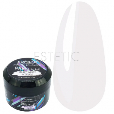 Komilfo Gel Premium Milky White Intense - гель-премиум (интенсивный молочно-белый), 50 г