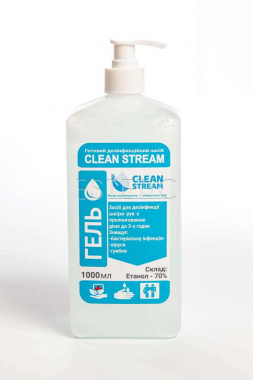 Clean Stream Гель для дезінфекції рук і шкіри з дозатором, 1 л