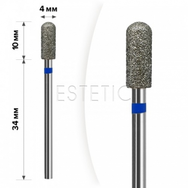 mART Насадка алмазная М-028 Цилиндр закругленный Blue 4*10 мм (средняя)