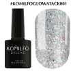 Гель-лак Komilfo Glow Attack №001 (срібло, голографік), 8 мл