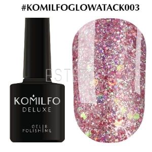 Гель-лак Komilfo Glow Attack №003 (рожеве золото, голографік), 8 мл
