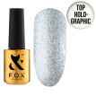 F.O.X Top Holographic Закрепитель для гель-лака с шиммером без липкого слоя, 6 мл