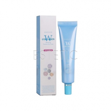 Enough W Collagen Whitening Premium Eye Cream - Освітлюючий крем для шкіри навколо очей з колагеном, 30 мл