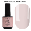Komilfo Bottle Gel Milky Pink - жидкий гель в бутылке ,15 мл, с кисточкой