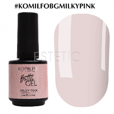 Komilfo Bottle Gel Milky Pink - рідкий гель в пляшці, 15 мл, з пензликом