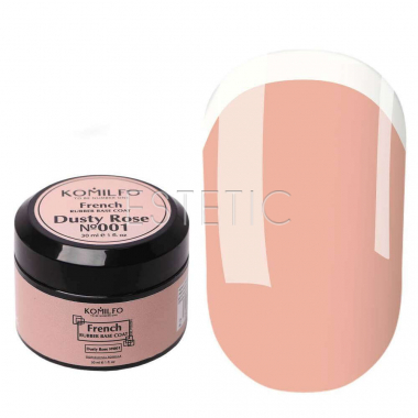 Komilfo French Rubber Base 001 Dusty Rose - камуфлирующая база для гель-лака, 30 мл