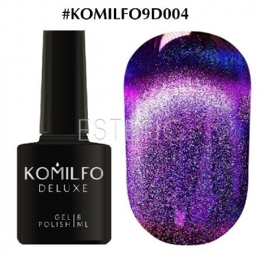 Гель-лак Komilfo 9D Cat’s eye №004 (пурпурно-синий, магнитный), 8 мл