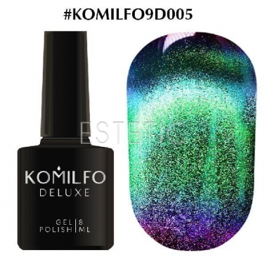 Гель-лак Komilfo 9D Cat's eye №005 (смарагдово-винний, магнітний), 8 мл