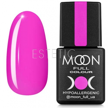 Гель-лак MOON FULL Color Gel Polish №118 (неоново-рожевий, емаль), 8 мл