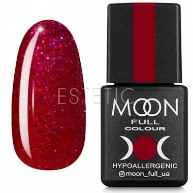 Гель-лак MOON FULL Color Gel Polish №221 (вишневый с блестками), 8 мл
