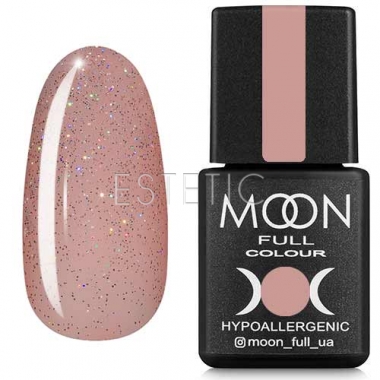 Гель-лак MOON FULL Color Gel Polish №307 (полупрозрачный персиковый с разноцветным шиммером), 8 мл