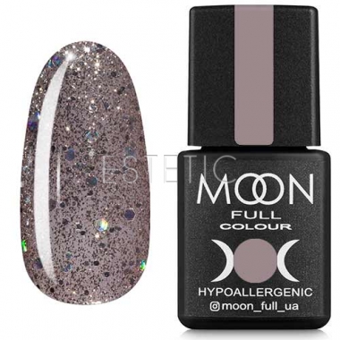 Гель-лак MOON FULL Color Gel Polish №323 (серо-розовый с серебристыми блестками), 8 мл