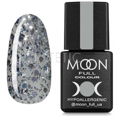 Гель-лак MOON FULL Color Gel Polish №327 (серебряный глиттер на полупрозрачной основе), 8 мл