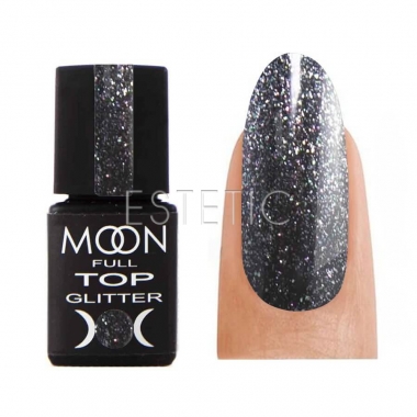 Топ глиттерный MOON FULL Top Glitter №03 Silver (прозрачный с серебристым микроблеском), 8 мл