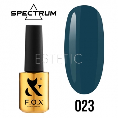 Гель-лак F.O.X Spectrum Gel Vinyl № 023 Prime (синий с зеленым отливом, эмаль), 7 мл