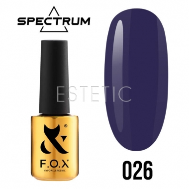 Гель-лак F.O.X Spectrum Gel Vinyl № 026 Melancholia (насыщенный фиолетовый, эмаль), 7 мл