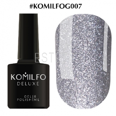 Гель-лак Komilfo DeLuxe Series №G007 (мелкие, насыщенные серебристо-голографические блестки), 8 мл