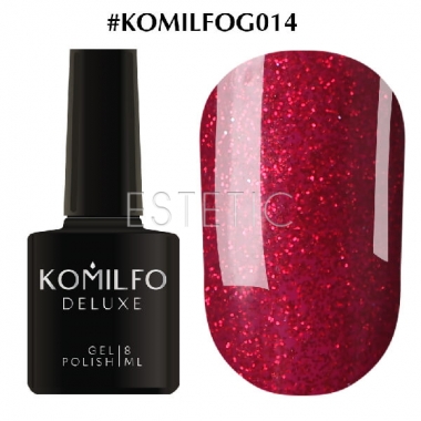 Гель-лак Komilfo DeLuxe Series №G014 (красный с насыщенными мелкими блестками), 8 мл