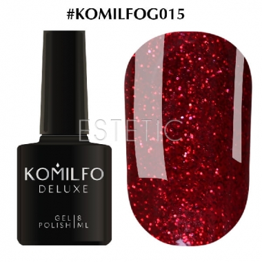 Гель-лак Komilfo DeLuxe Series №G015 (темно-красный, микроблеск), 8 мл