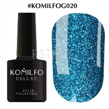 Гель-лак Komilfo DeLuxe Series №G020 (бирюзовый, микроблеск), 8 мл