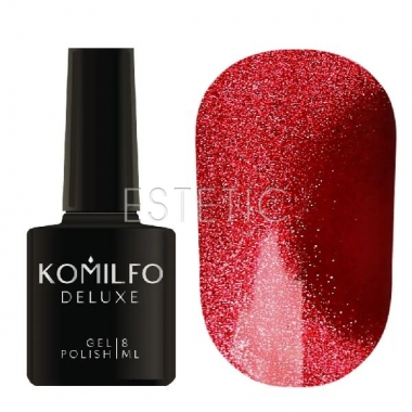 Гель-лак Komilfo 9D Cat's eye Red 002 (яркий красный, магнитный), 8 мл 