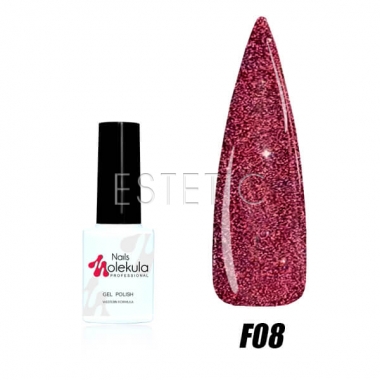 Гель-лак Molekula FLASH Effect F08 (темно-розовый, светоотражающий), 6 мл