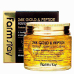FarmStay 24K Gold & Peptide Perfect Ampoule Cream - Крем ампульний для обличчя антивіковий із золотом та пептидами, 80 мл