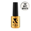 F.O.X Top Matt Wealth - Матовый закрепитель для гель-лака без липкого слоя, 7 мл