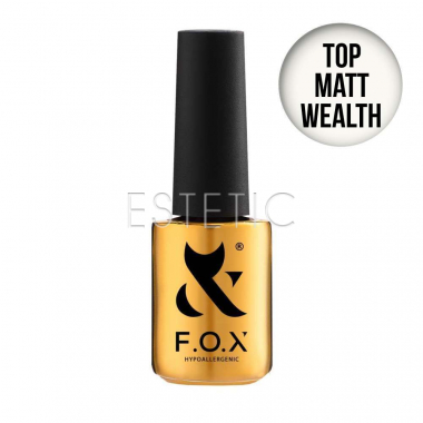 F.O.X Top Matt Wealth - Матовый закрепитель для гель-лака без липкого слоя, 7 мл