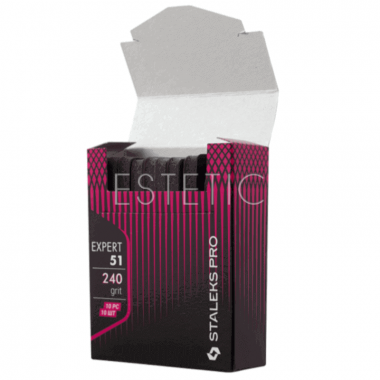 STALEKS PRO DFE-51-240 Сменные файлы для пилки короткой EXPERT 51 (шлифовщик на пенной основе) 240 грит (10 шт)