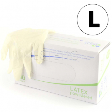 Polix PRO&MED Latex Перчатки латексные опудренные (L), плотность 5,0 г (1 пара)