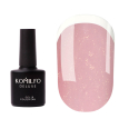 Komilfo KC Glitter French Rubber Base №KC004 - Каучуковая френч-база (бежево-розовый с золотым микроблеском),  8 мл