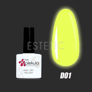 Гель-лак Molekula DISCO №D01 (яскраво-жовтий флуоресцентний, неоновий), 11 мл