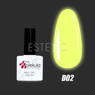 Гель-лак Molekula DISCO №D02 (жовто-лаймовий флуоресцентний, неоновий), 11 мл