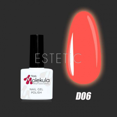 Гель-лак Molekula DISCO №D06 (помаранчево-кораловий флуоресцентний, неоновий), 11 мл